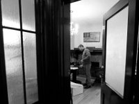 Executive director, Jim Reid, is seen in his office putting plans together for the new facility that will be built.  The Veterans Transition House is currently housed at the rectory of the now closed St. John church on County Street in New Bedford.   PHOTO PETER PEREIRA